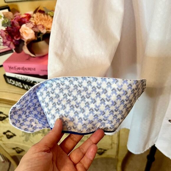 NWOT Men's Luchiano Visconti Black Shirt in White Textured Size 3XLB - Picture 3 of 5